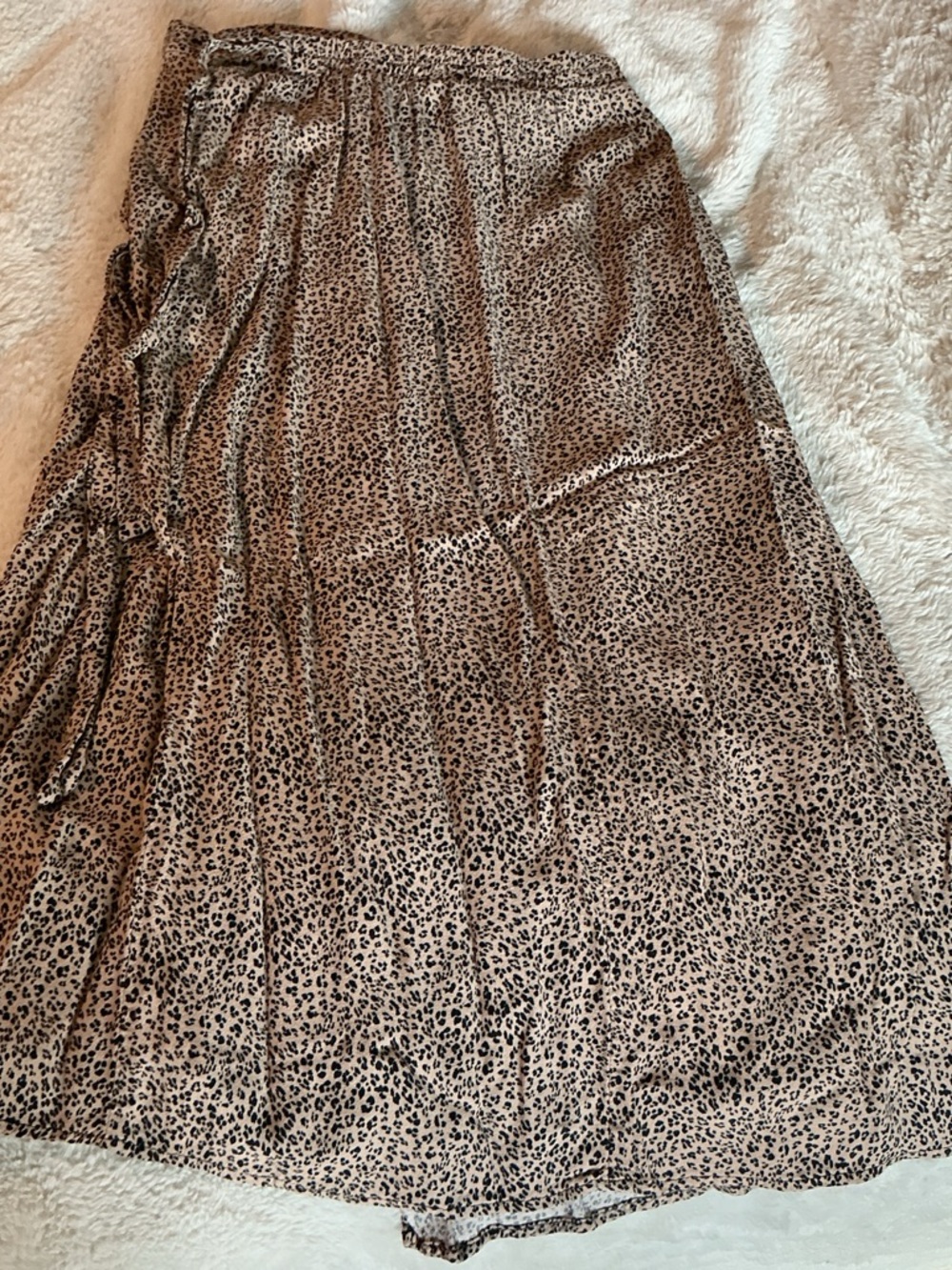 URBAN Romantics Beige and Black Leopard Print Maxi Skirt